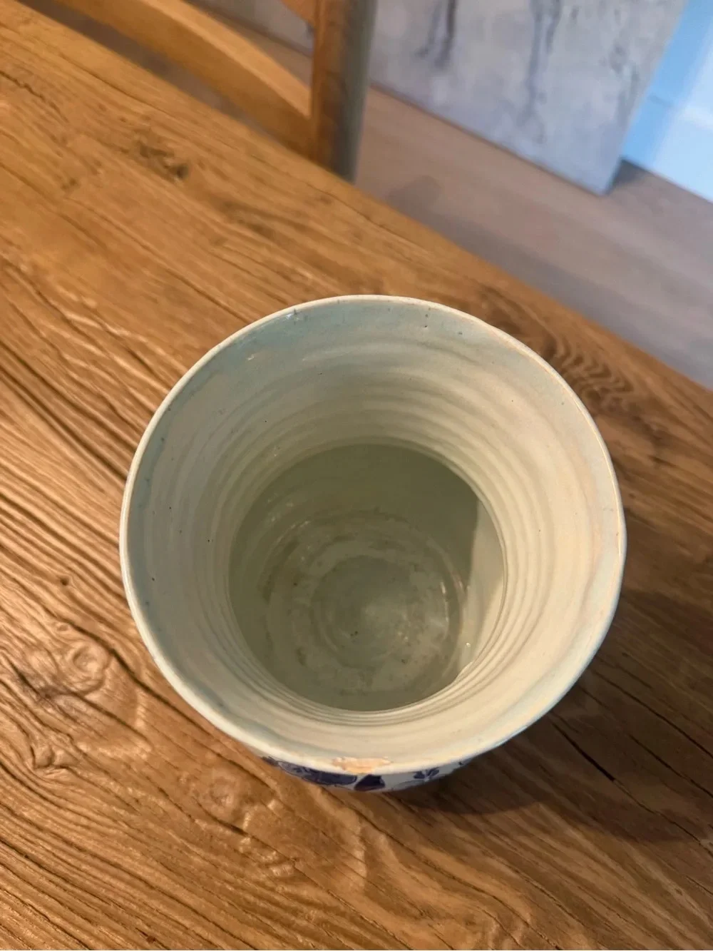 Blue and White Floral Ceramic Vase